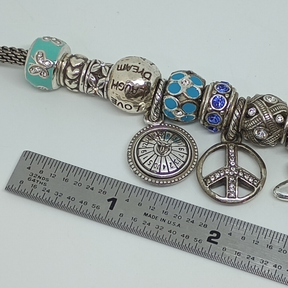 * Brighton Beverly Glam mesh charm bracelet loaded 20 charms - Picture 2 of 7